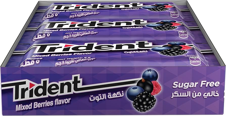 ترايدنت  لبان بنكهة التوت 12 قطعة